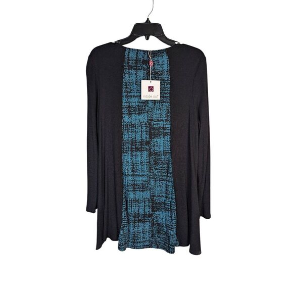 Inside Out brand teal & black colorblock waffleknit Randy tunic top XXL - Picture 3 of 6